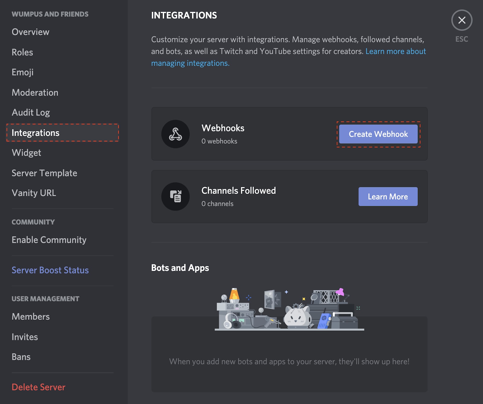 Grafana Webhooks - Integrations option in Discord
